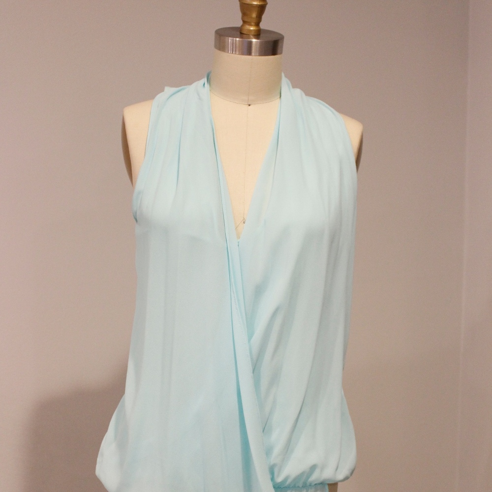 Towne Sleeveless Top w/ Puffed Hem